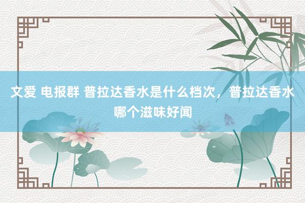 文爱 电报群 普拉达香水是什么档次，普拉达香水哪个滋味好闻