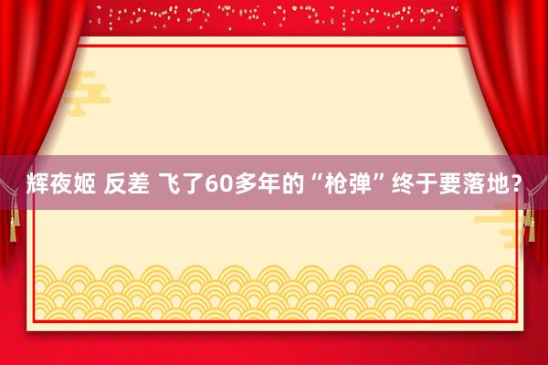 辉夜姬 反差 飞了60多年的“枪弹”终于要落地？