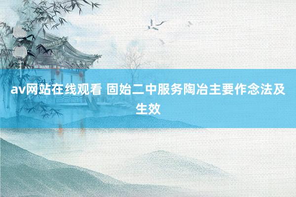 av网站在线观看 固始二中服务陶冶主要作念法及生效
